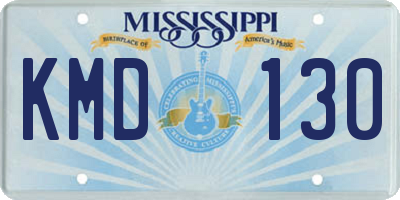 MS license plate KMD130