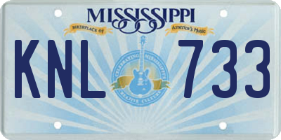 MS license plate KNL733