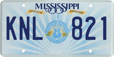MS license plate KNL821
