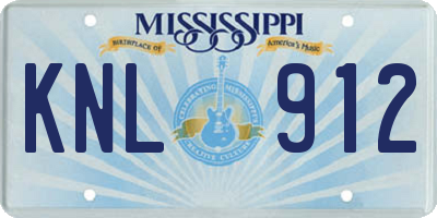 MS license plate KNL912