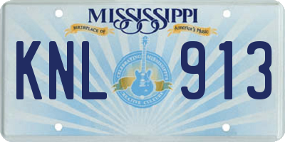 MS license plate KNL913