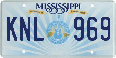 MS license plate KNL969