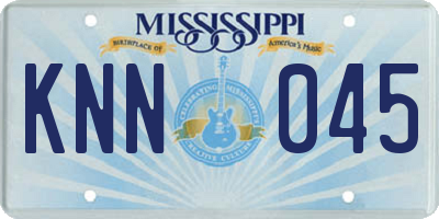 MS license plate KNN045