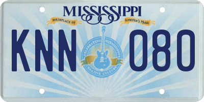 MS license plate KNN080