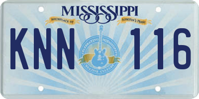 MS license plate KNN116