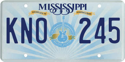 MS license plate KNO245