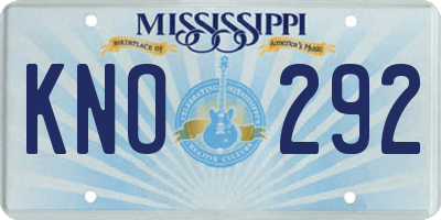 MS license plate KNO292