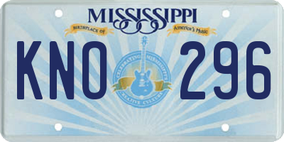 MS license plate KNO296