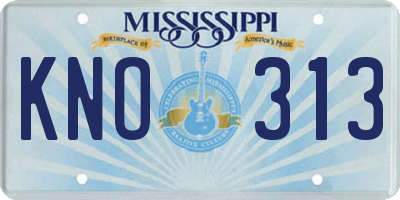 MS license plate KNO313
