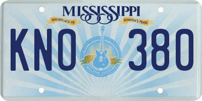 MS license plate KNO380