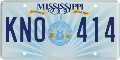 MS license plate KNO414