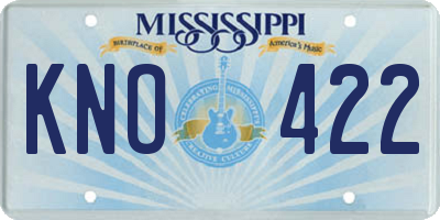 MS license plate KNO422