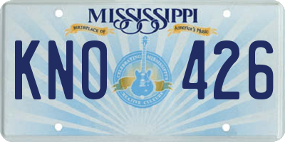 MS license plate KNO426