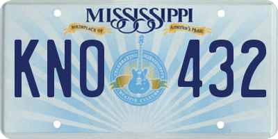 MS license plate KNO432