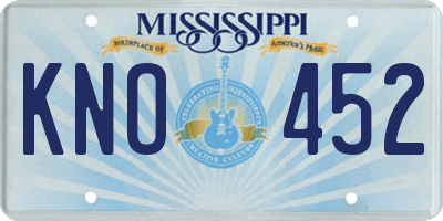 MS license plate KNO452