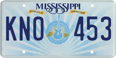 MS license plate KNO453
