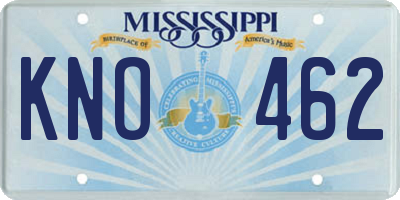 MS license plate KNO462