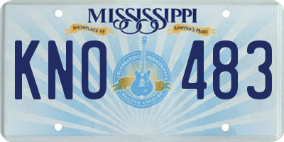 MS license plate KNO483