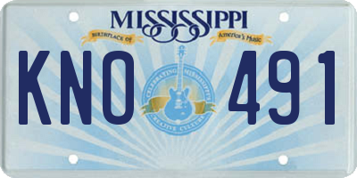 MS license plate KNO491
