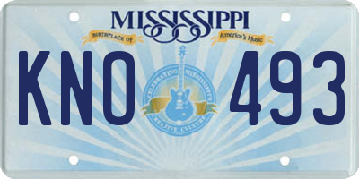 MS license plate KNO493