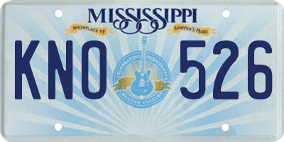 MS license plate KNO526