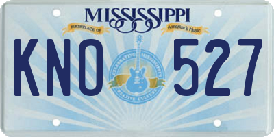 MS license plate KNO527