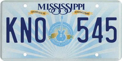 MS license plate KNO545