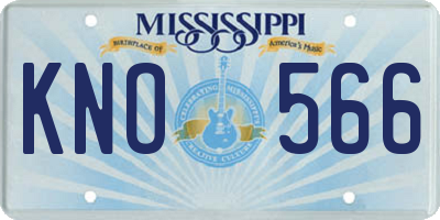 MS license plate KNO566