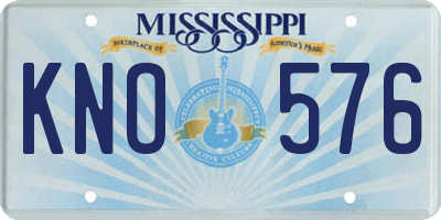 MS license plate KNO576