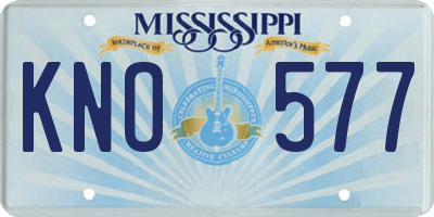 MS license plate KNO577