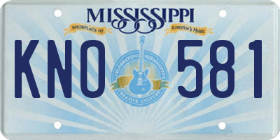 MS license plate KNO581