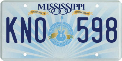 MS license plate KNO598