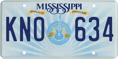 MS license plate KNO634