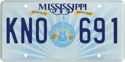 MS license plate KNO691