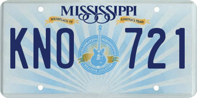 MS license plate KNO721