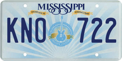 MS license plate KNO722