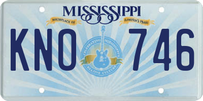 MS license plate KNO746