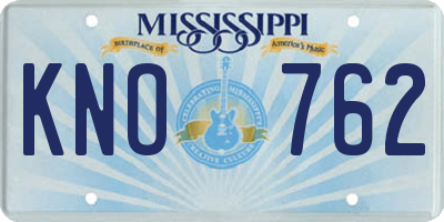 MS license plate KNO762