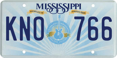 MS license plate KNO766