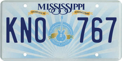 MS license plate KNO767