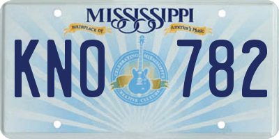 MS license plate KNO782