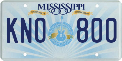 MS license plate KNO800