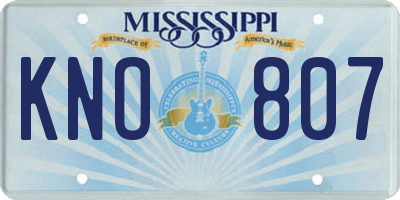 MS license plate KNO807