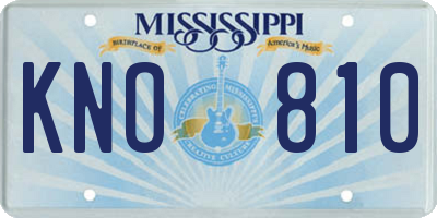 MS license plate KNO810