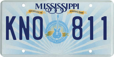 MS license plate KNO811