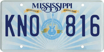 MS license plate KNO816