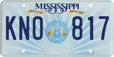 MS license plate KNO817
