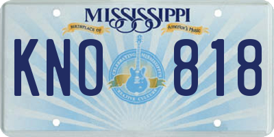 MS license plate KNO818