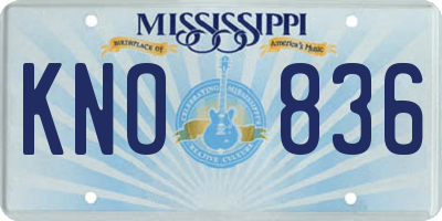 MS license plate KNO836
