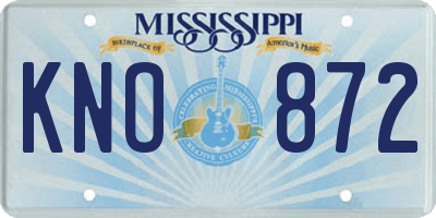 MS license plate KNO872